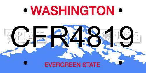CFR4819 Washington License Plate