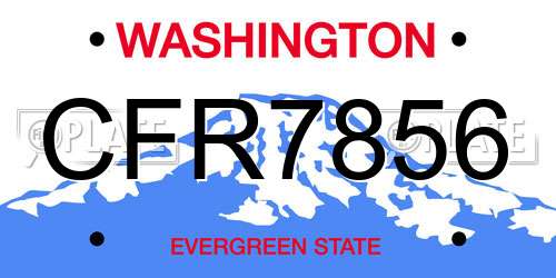 CFR7856 Washington License Plate