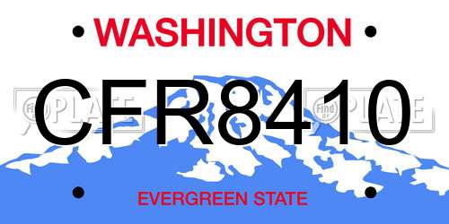 CFR8410 Washington License Plate