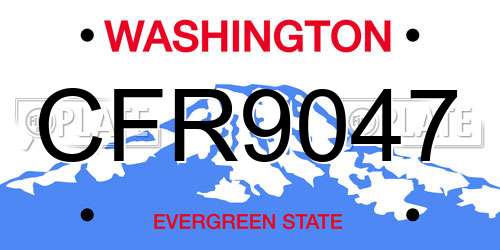 CFR9047 Washington License Plate