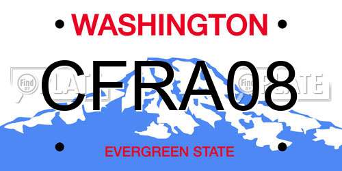 CFRA08 Washington License Plate