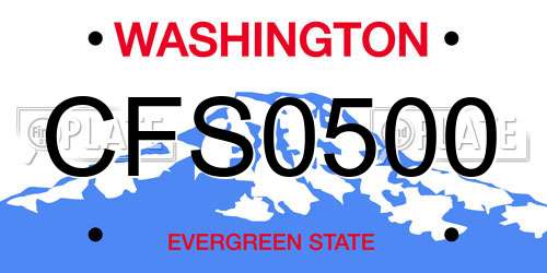 CFS0500 Washington License Plate