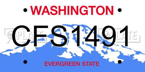CFS1491 Washington License Plate
