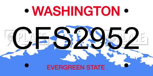CFS2952 Washington License Plate