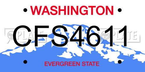CFS4611 Washington License Plate
