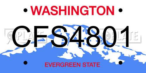 CFS4801 Washington License Plate