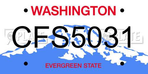 CFS5031 Washington License Plate