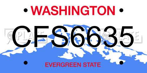 CFS6635 Washington License Plate