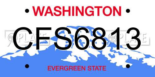 CFS6813 Washington License Plate