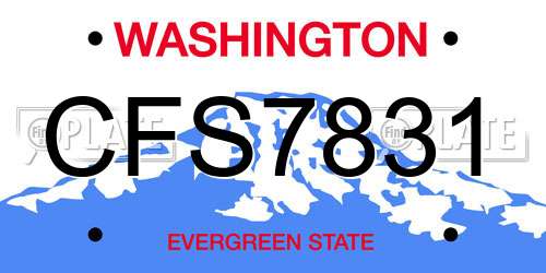 CFS7831 Washington License Plate