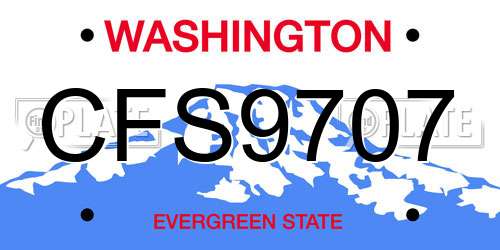 CFS9707 Washington License Plate