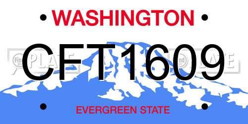 CFT1609 Washington License Plate