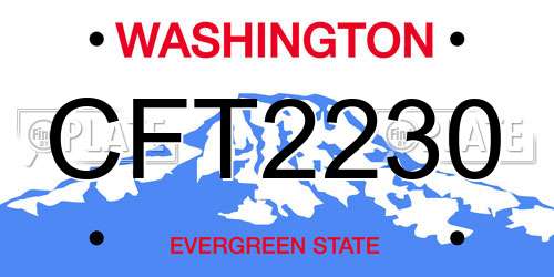 CFT2230 Washington License Plate