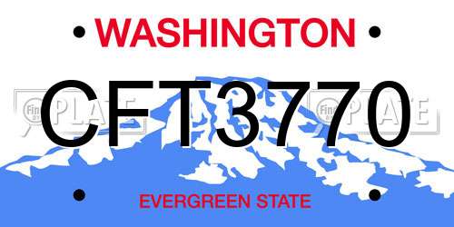 CFT3770 Washington License Plate