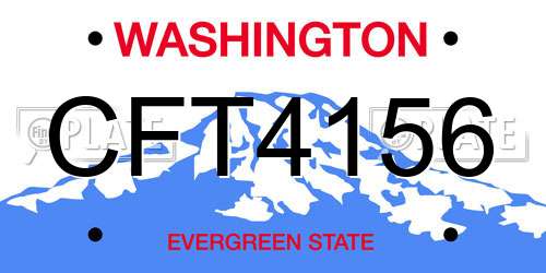 CFT4156 Washington License Plate