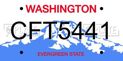 CFT5441 Washington License Plate