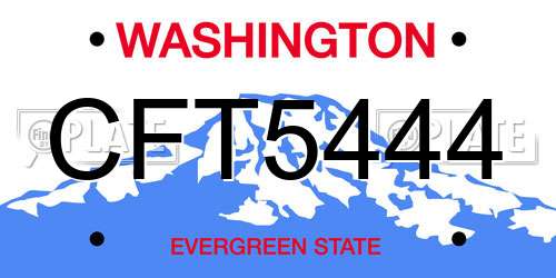 CFT5444 Washington License Plate
