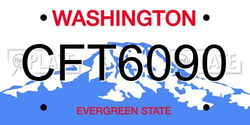 CFT6090 Washington License Plate