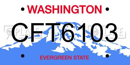 CFT6103 Washington License Plate