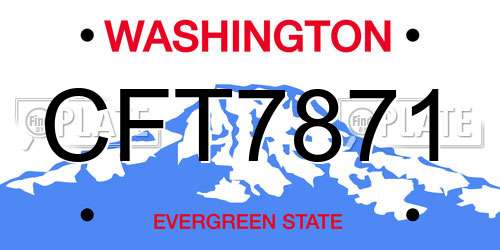 CFT7871 Washington License Plate