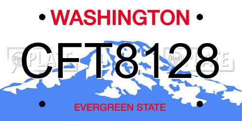 CFT8128 Washington License Plate