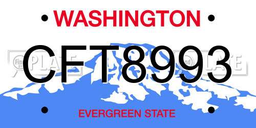 CFT8993 Washington License Plate