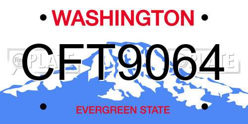 CFT9064 Washington License Plate