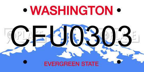 CFU0303 Washington License Plate