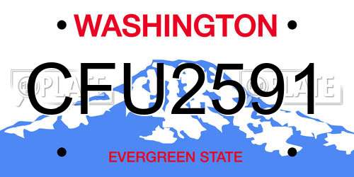CFU2591 Washington License Plate
