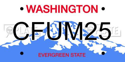 CFUM25 Washington License Plate