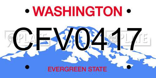 CFV0417 Washington License Plate