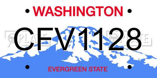 CFV1128 Washington License Plate
