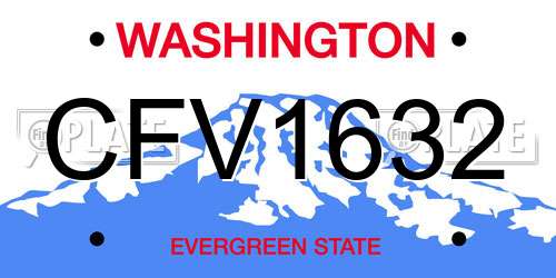 CFV1632 Washington License Plate
