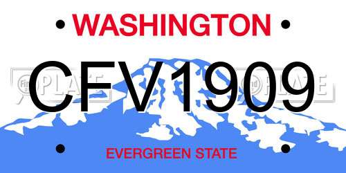 CFV1909 Washington License Plate