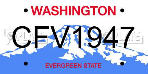 CFV1947 Washington License Plate