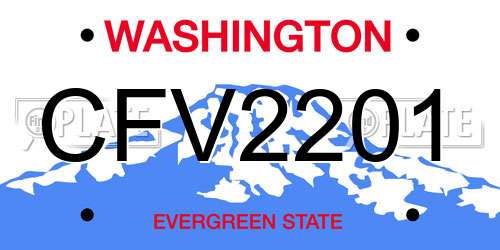 CFV2201 Washington License Plate