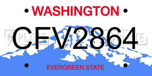 CFV2864 Washington License Plate