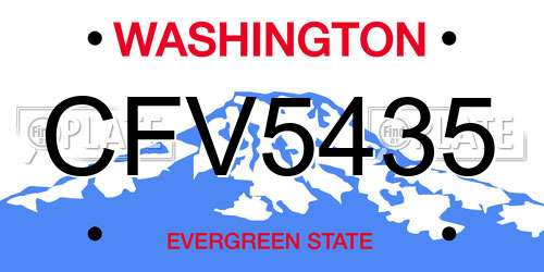 CFV5435 Washington License Plate
