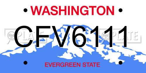 CFV6111 Washington License Plate