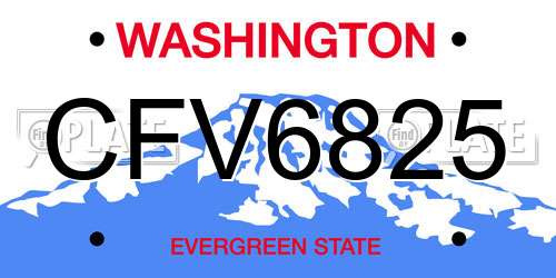 CFV6825 Washington License Plate