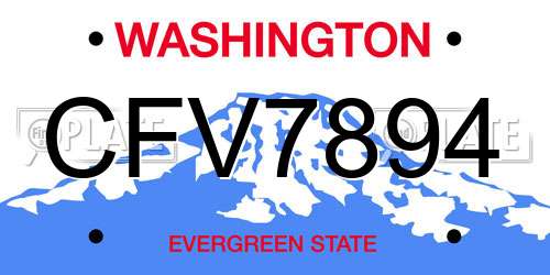 CFV7894 Washington License Plate