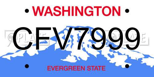 CFV7999 Washington License Plate