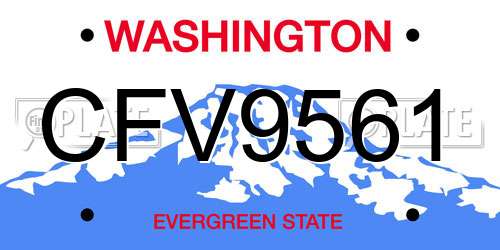 CFV9561 Washington License Plate