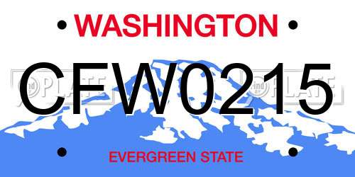 CFW0215 Washington License Plate