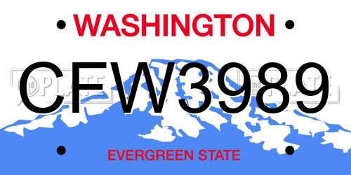 CFW3989 Washington License Plate