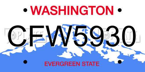 CFW5930 Washington License Plate