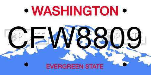 CFW8809 Washington License Plate