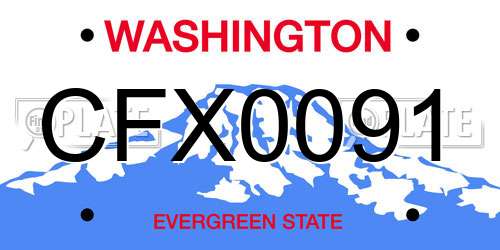 CFX0091 Washington License Plate