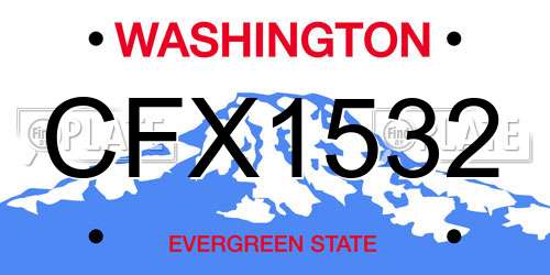 CFX1532 Washington License Plate