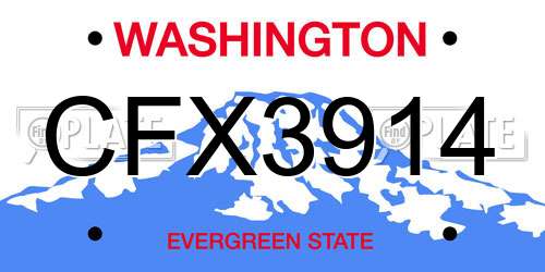 CFX3914 Washington License Plate